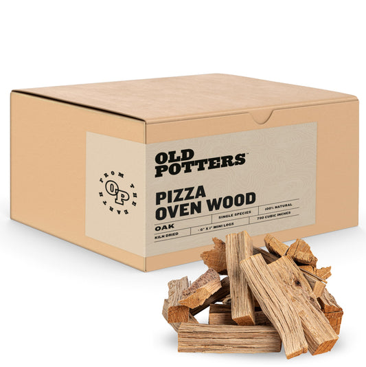 Old Potters Kiln Dried Pizza Oven Cooking Logs, Approx 12 lbs, Wood Logs for Pizza Ovens, Grills and Smokers, Solo Stove Mesa XL, Oak~ 6 Inch Mini Log, Product of USA (790 Cubic Inches) - CookCave