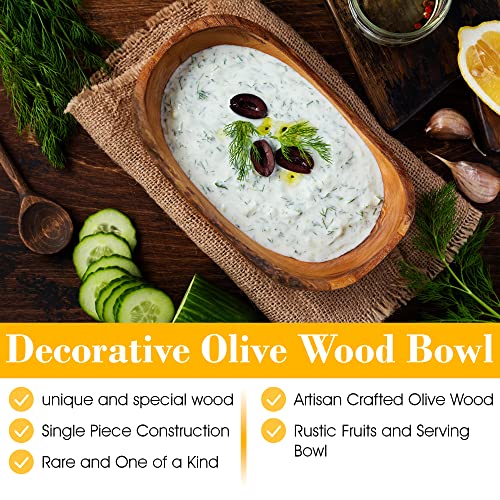 OLIVANERA olive wood rustic dipping bowl 5,5 * 3 * 3 inch,decorative wooden bowl, small wooden bowl, Handcrafted mixing Bowls for Serving Nuts Desserts Fruits, and Accent Decor Gifts for Any Occasion - CookCave