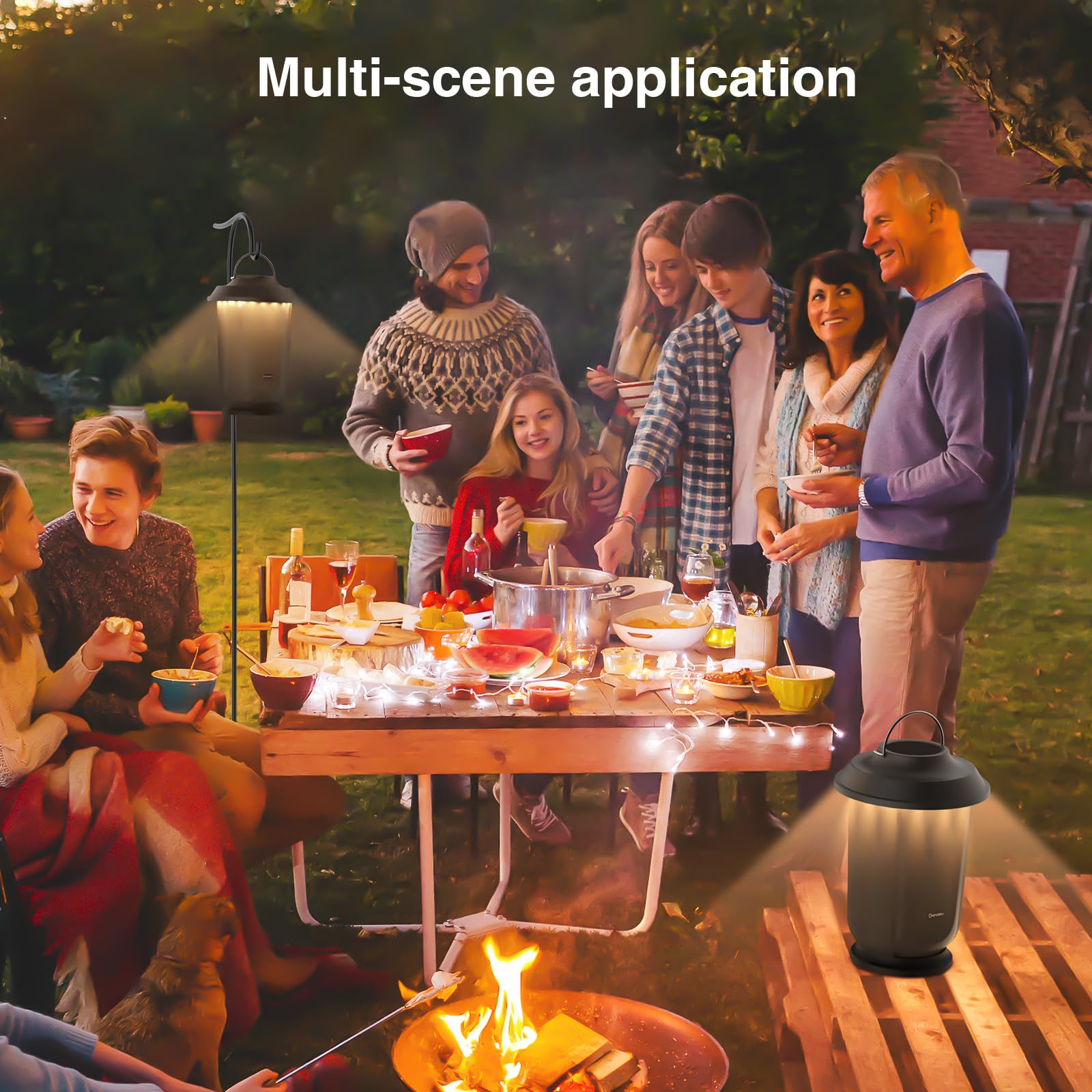 Onforu Outdoor Bluetooth Speaker, 2 Pack 40W True Wireless Stereo Dual Pairing Lantern Speakers for Patio, with 20 Warm White LED Lights, Richer Bass for Indoor Outdoor Camping Waterproof - CookCave