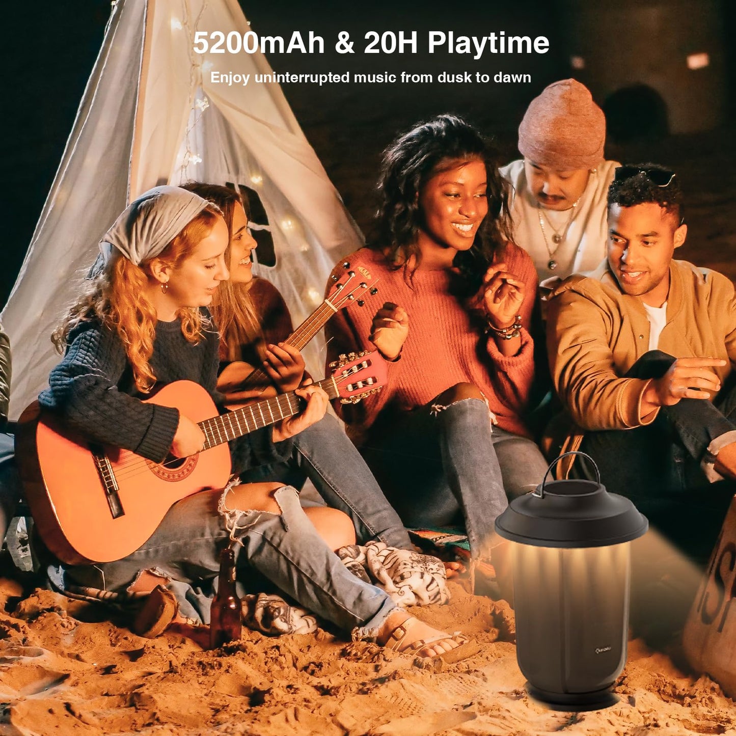 Onforu Outdoor Bluetooth Speaker, 2 Pack 40W True Wireless Stereo Dual Pairing Lantern Speakers for Patio, with 20 Warm White LED Lights, Richer Bass for Indoor Outdoor Camping Waterproof - CookCave