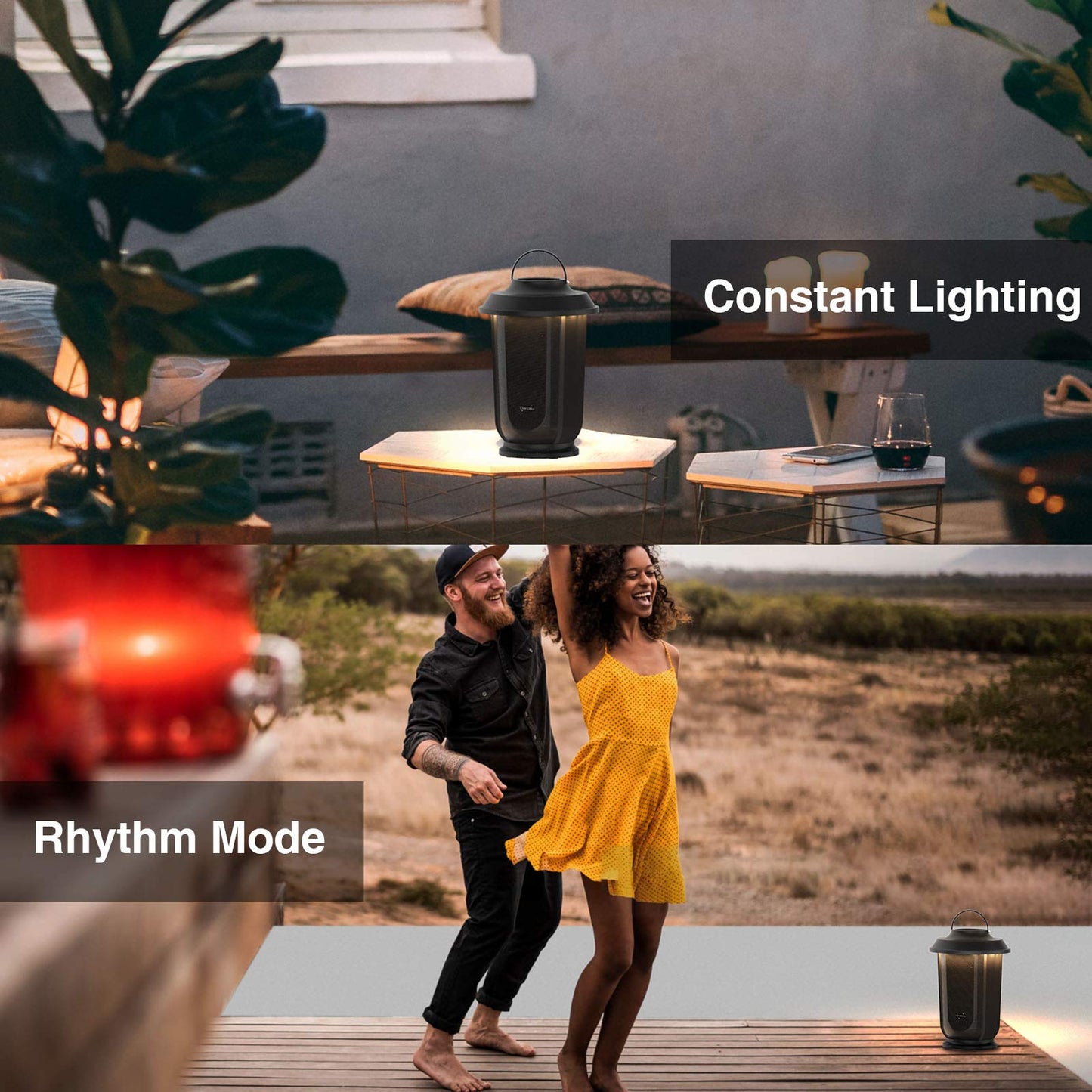 Onforu Outdoor Bluetooth Speaker, 2 Pack 40W True Wireless Stereo Dual Pairing Lantern Speakers for Patio, with 20 Warm White LED Lights, Richer Bass for Indoor Outdoor Camping Waterproof - CookCave