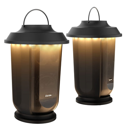 Onforu Outdoor Bluetooth Speaker, 2 Pack 40W True Wireless Stereo Dual Pairing Lantern Speakers for Patio, with 20 Warm White LED Lights, Richer Bass for Indoor Outdoor Camping Waterproof - CookCave