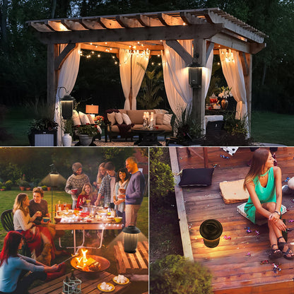 Onforu Outdoor Bluetooth Speaker, 2 Pack 40W True Wireless Stereo Dual Pairing Lantern Speakers for Patio, with 20 Warm White LED Lights, Richer Bass for Indoor Outdoor Camping Waterproof - CookCave