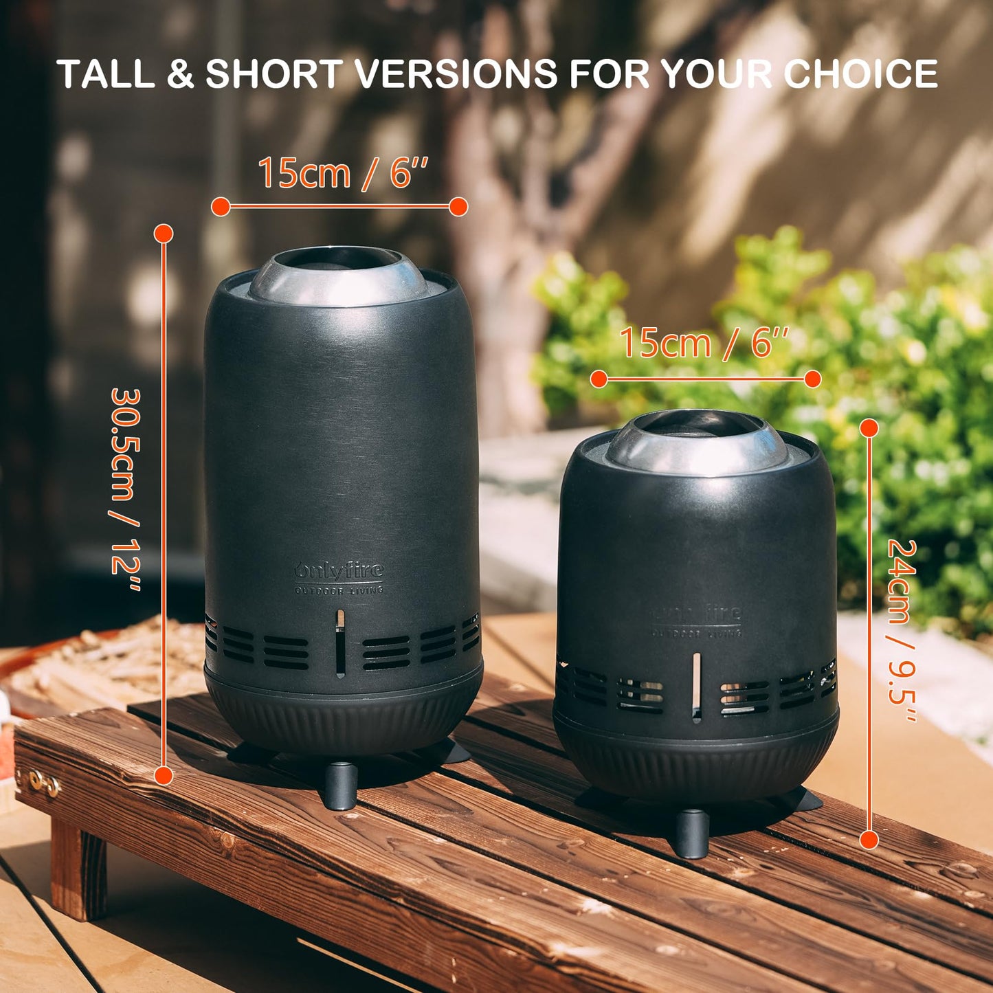 ONLYFIRE OUTDOOR LIVING Tabletop Fireplace with Unique Flame, Portable Fire Pit with Storage Bag for Camping Tailgating Patio Backyard Bonfire, Smokeless Wood Burning Mini Camp Stove 9.5", FP055 Black - CookCave