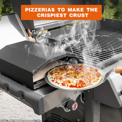 onlyfire Outdoor Pizza Oven for Gas Grill Side Burner, Burner Top Pizza Oven Kit with Pizza Stone and Pizza Peel, 10.8'' x 12.4'' Single Burner Cooking Accessory for Camping, Backyard and Patio - CookCave