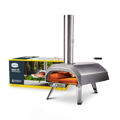 Ooni Karu 12 Multi-Fuel Pizza Oven - Essential Pizza Oven Bundle - Save 10% on Ooni 12" Perforated Pizza Peel - CookCave