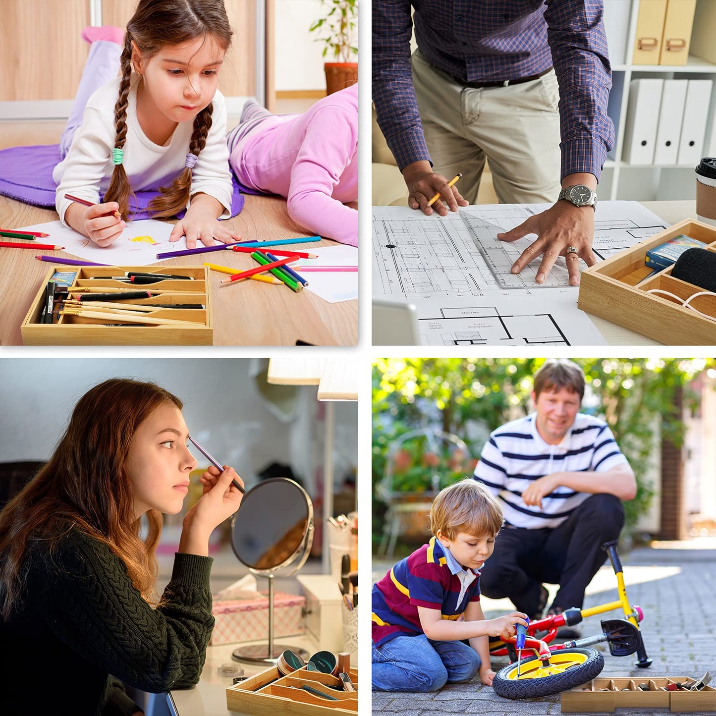 oridom Expandable Bamboo Kitchen Drawer Organizer for Cutlery and Utensils, Adjustable Bamboo Wood Cutlery Tray in Drawer for Flatware and Silverware in Kitchen, (Natural) - CookCave