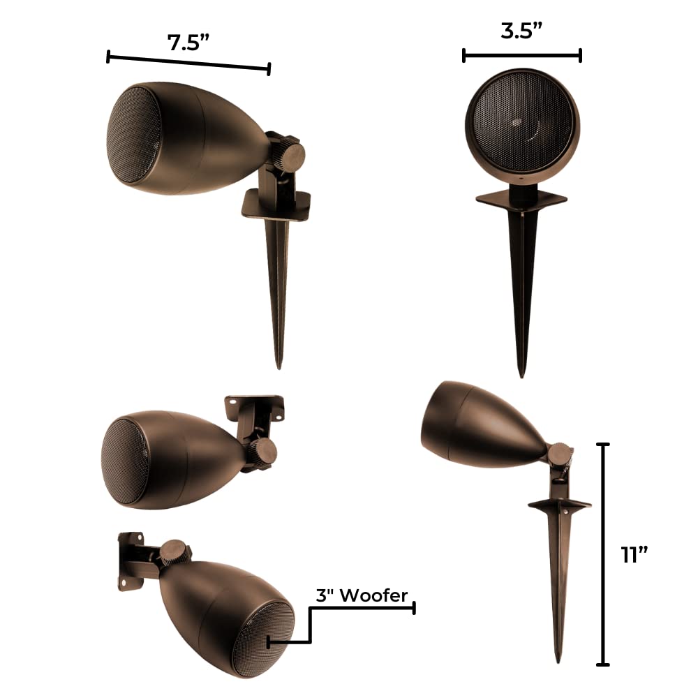 OSD 3" Landscape In Ground 60W Speaker, Outdoor Weather Resistant, LS3 Bronze (Pair) - CookCave