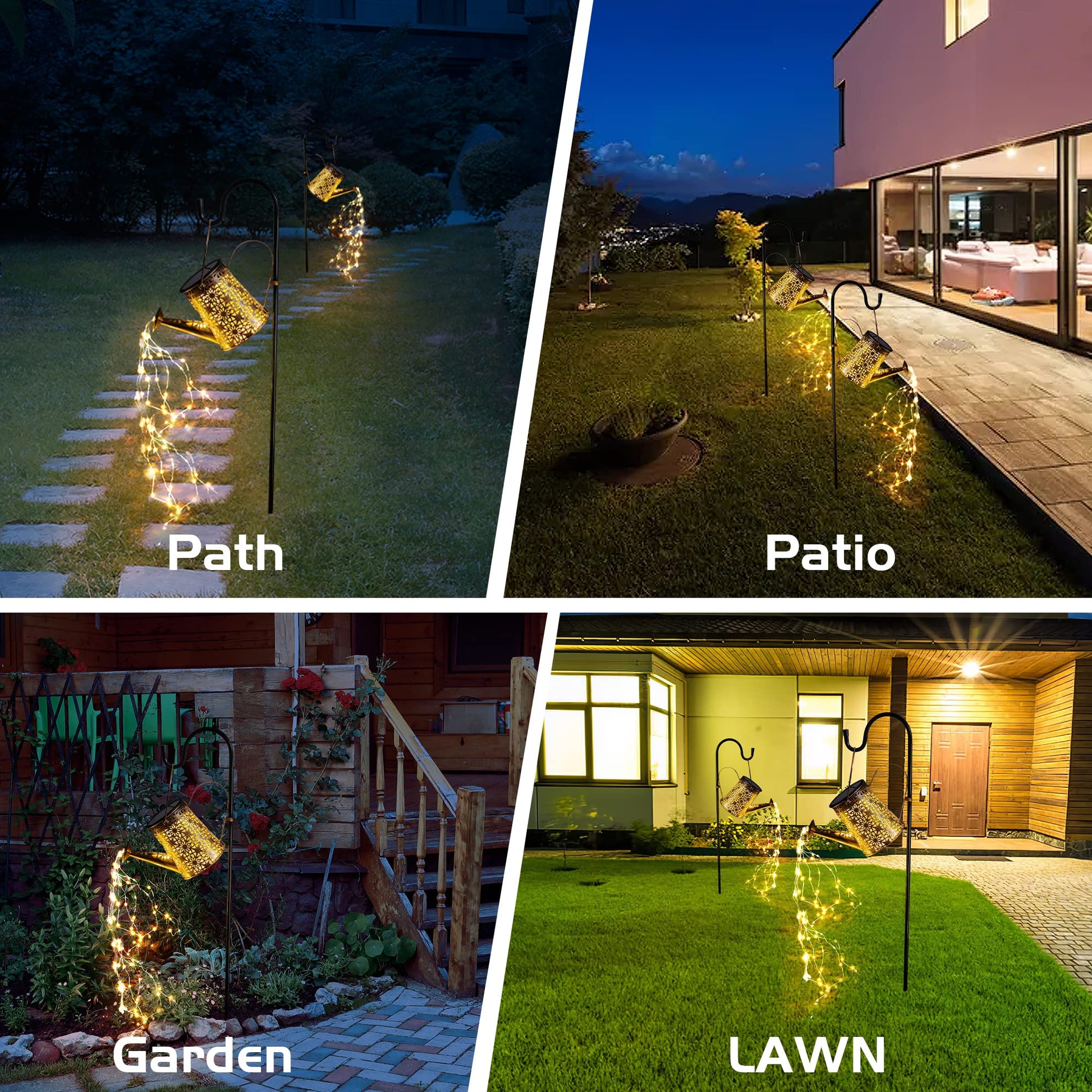 Otdair Solar Watering Can with Lights, Outdoor Garden Decor Waterproof Solar Garden Lights for Outdoor Pathway Yard Lawn Patio Party Decorations Gifts for Mom Grandma Birthday - CookCave
