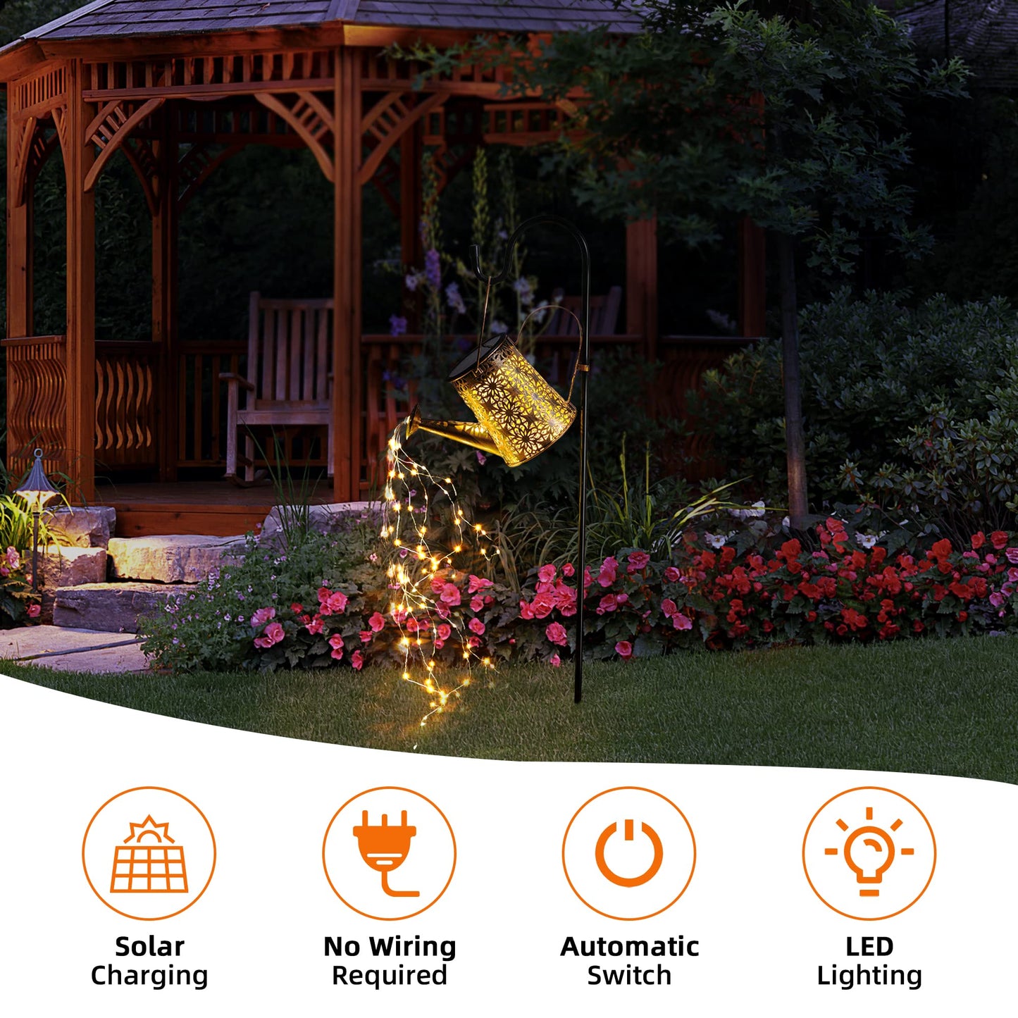 Otdair Solar Watering Can with Lights, Outdoor Garden Decor Waterproof Solar Garden Lights for Outdoor Pathway Yard Lawn Patio Party Decorations Gifts for Mom Grandma Birthday - CookCave
