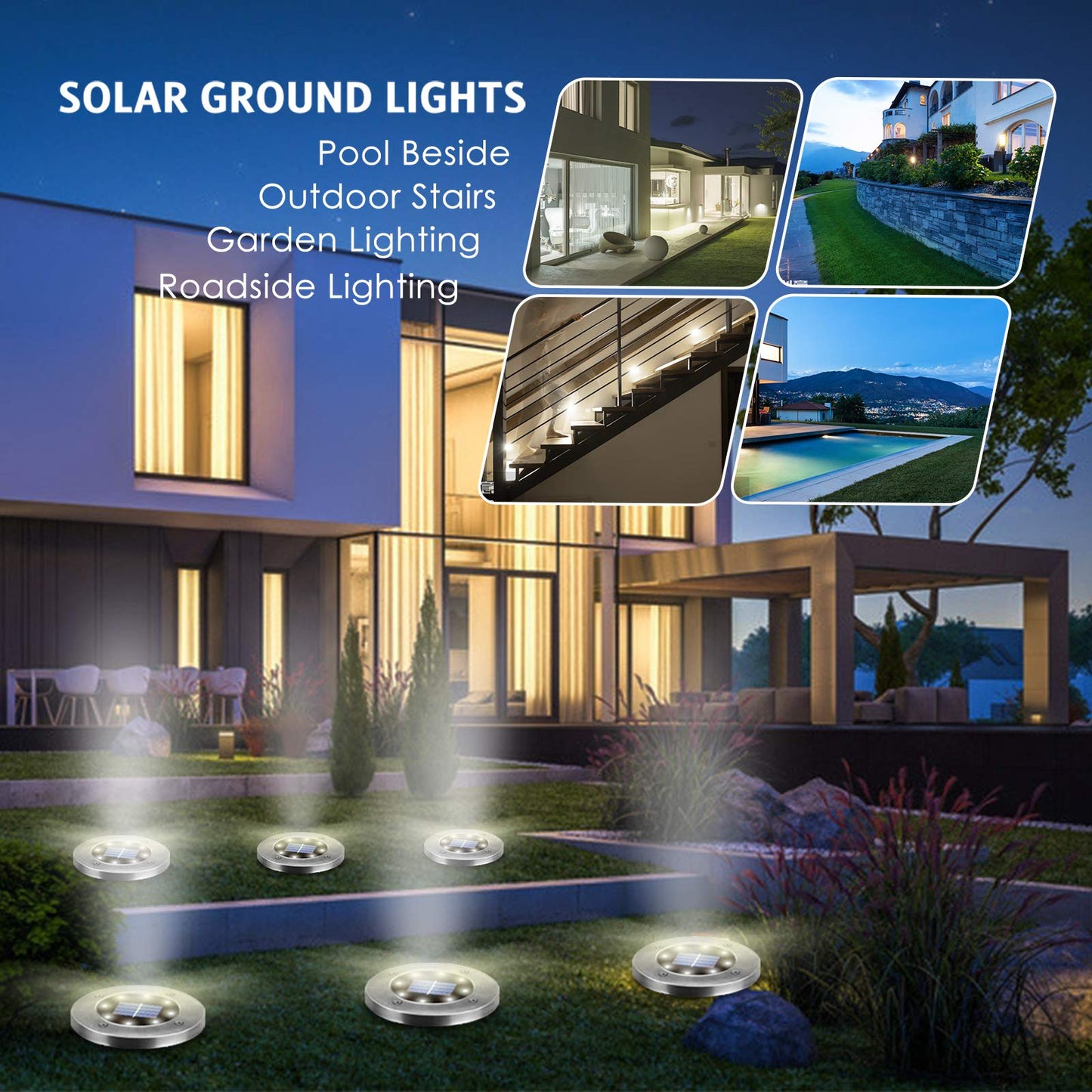 OULONGER Solar Lights Outdoor,12 Pack Solar Lights Outdoor Waterproof,Garden Ground Light Landscape Lighting for Outside Patio Pathway Yard Lawn Driveway Deck Step Walkway(White Light) - CookCave