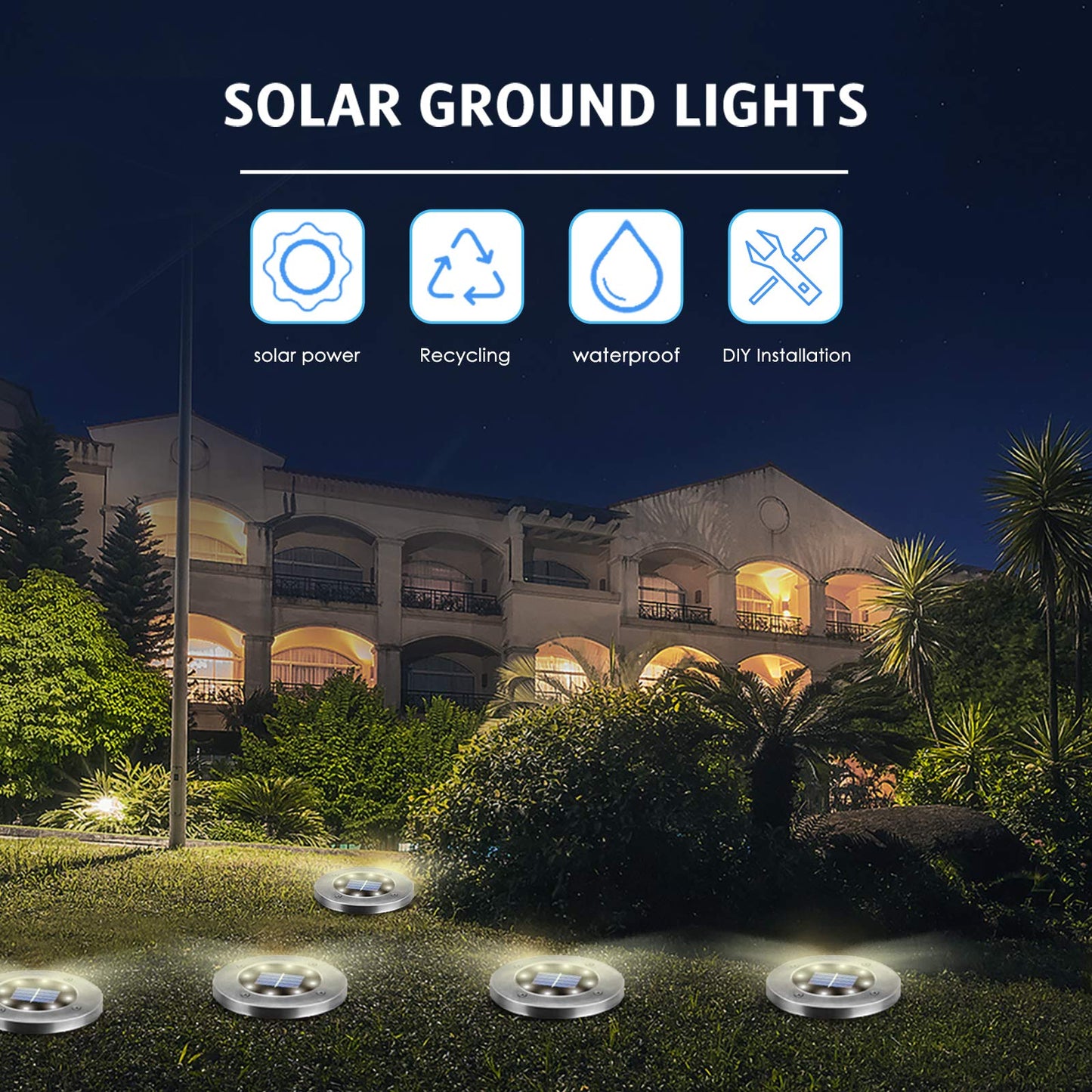 OULONGER Solar Lights Outdoor,12 Pack Solar Lights Outdoor Waterproof,Garden Ground Light Landscape Lighting for Outside Patio Pathway Yard Lawn Driveway Deck Step Walkway(White Light) - CookCave