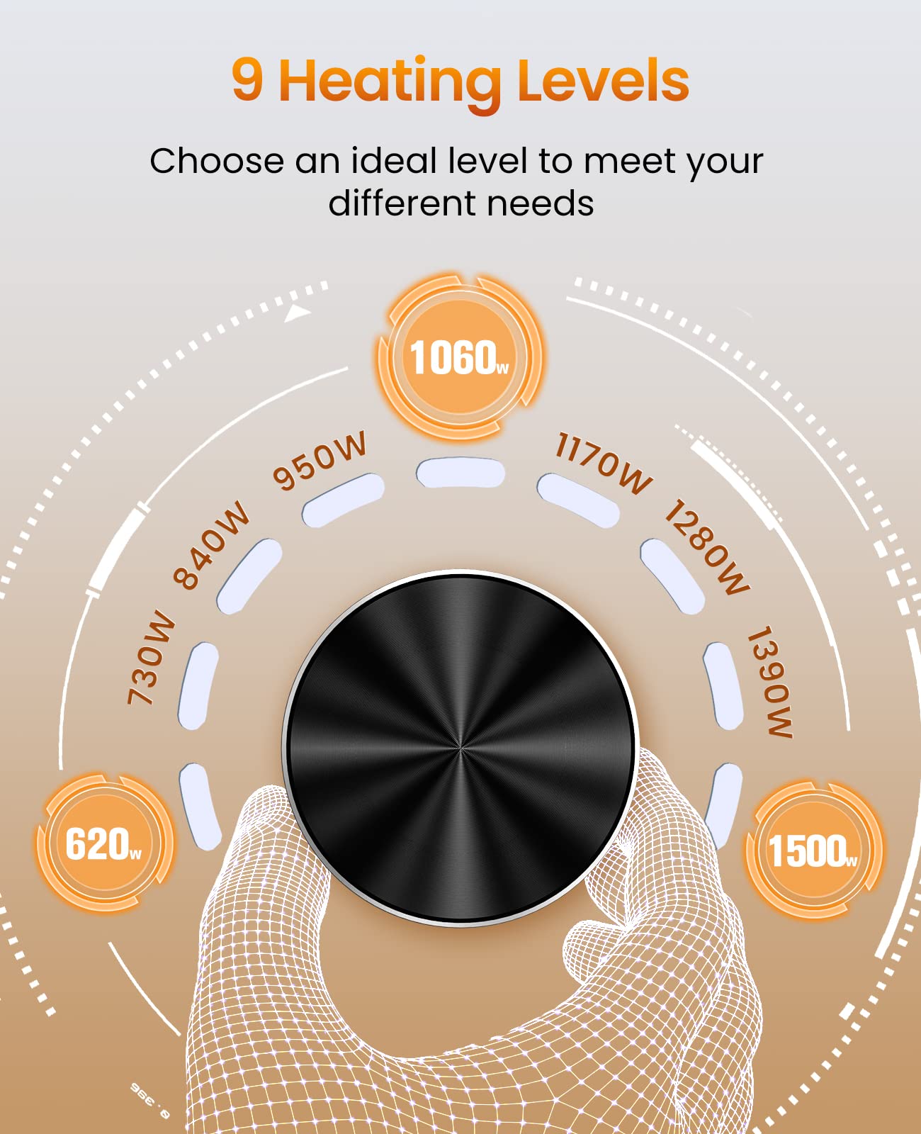 Outdoor Electric Patio Heater, Haimmy 42in Infrared Heater with Remote, 9 Heat Levels, 9H Timers, 1500W Instant Heating, Safety Lock, Tip-Over & Overheat Protection, IPX5 Waterproof Tower Space Heater - CookCave