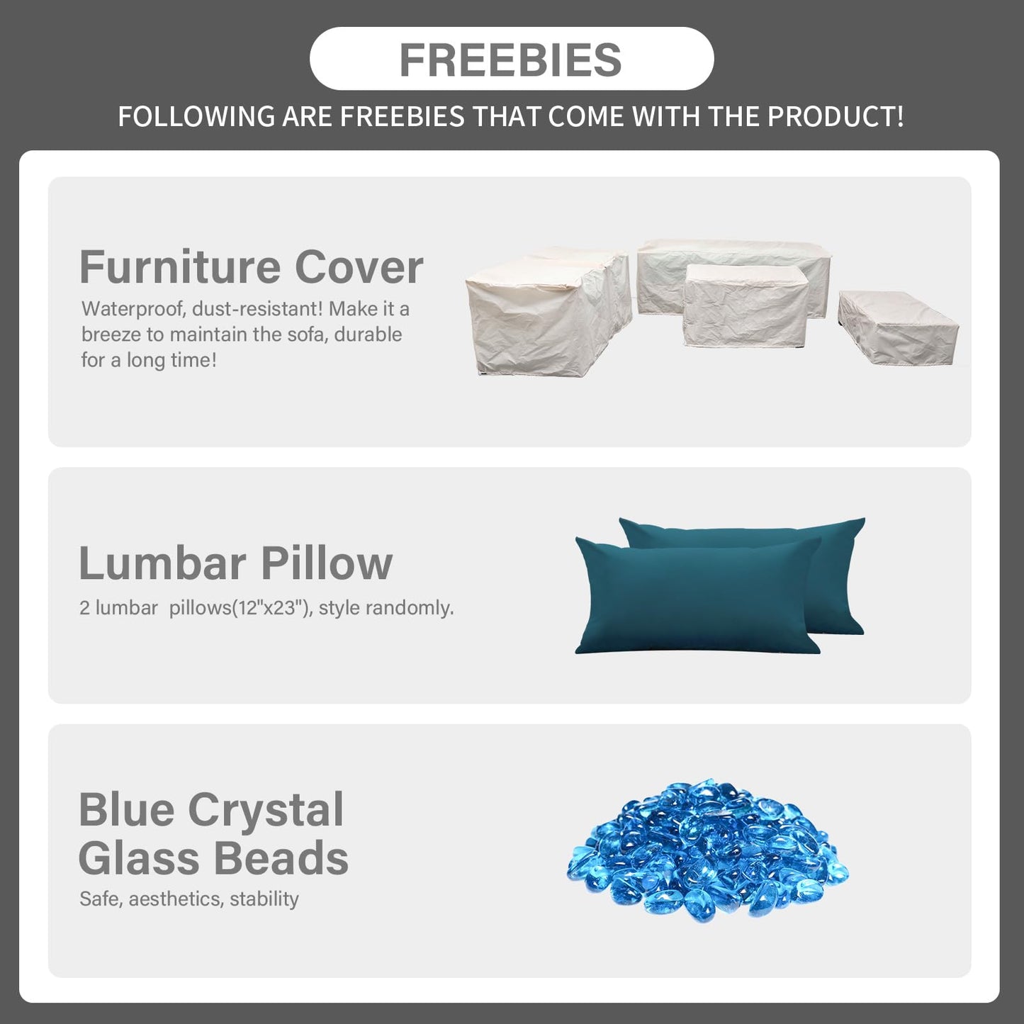 Outdoor Patio Furniture 60000 BTU Outdoor Propane Fire Pit Table Patio Furniture Set 45 In Outdoor Fire Pits 6 Pieces Patio Sofa Outdoor Chairs Anti-slip Cushions Waterproof Covers, Peacock Blue - CookCave