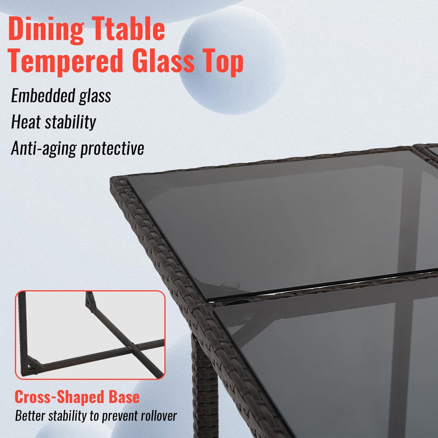 Outdoor Patio Furniture Set 9 Pieces Patio Dining Sets Space Saving Wicker Furniture with 4 Rattan Chairs 4 Ottomans and Glass Table for Outdoor Backyard Porch Poolside Balcony,Khaki Cushion - CookCave