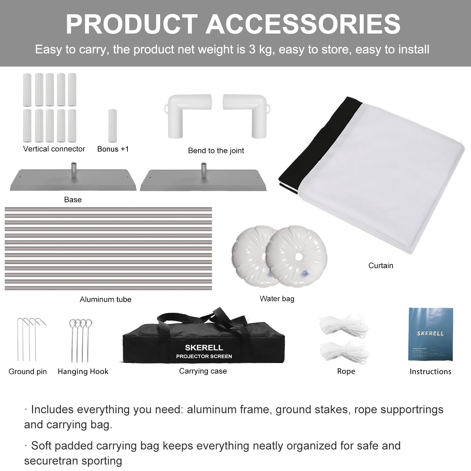 Outdoor Projector Screen with Stand 100 Inch: Portable Projection Screen 16:10 4K HD Outdoor Movie Screen with Carry Bag for Home Backyard Theater - CookCave