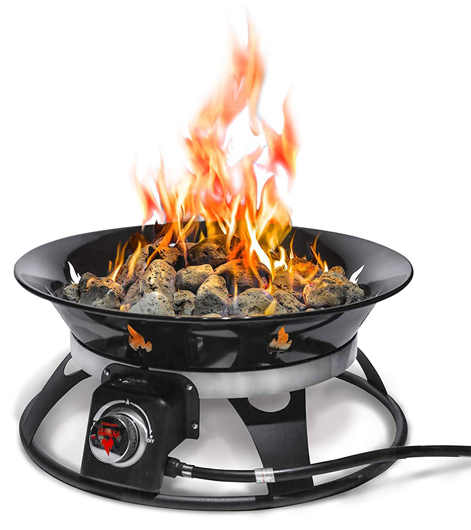Outland Living Portable Propane Fire Pit, 21-inch, 58,000 BTU with Fire Pit Cover & Carry Kit, Smokeless Gas Firebowl | Perfect for Camping, Patio, Backyard, Tailgating, Deck, RV| Black 863 Cypress - CookCave
