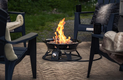 Outland Living Portable Propane Fire Pit, 21-inch, 58,000 BTU with Fire Pit Cover & Carry Kit, Smokeless Gas Firebowl | Perfect for Camping, Patio, Backyard, Tailgating, Deck, RV| Black 863 Cypress - CookCave