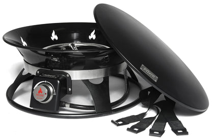 Outland Living Portable Propane Fire Pit, 21-inch, 58,000 BTU with Fire Pit Cover & Carry Kit, Smokeless Gas Firebowl | Perfect for Camping, Patio, Backyard, Tailgating, Deck, RV| Black 863 Cypress - CookCave