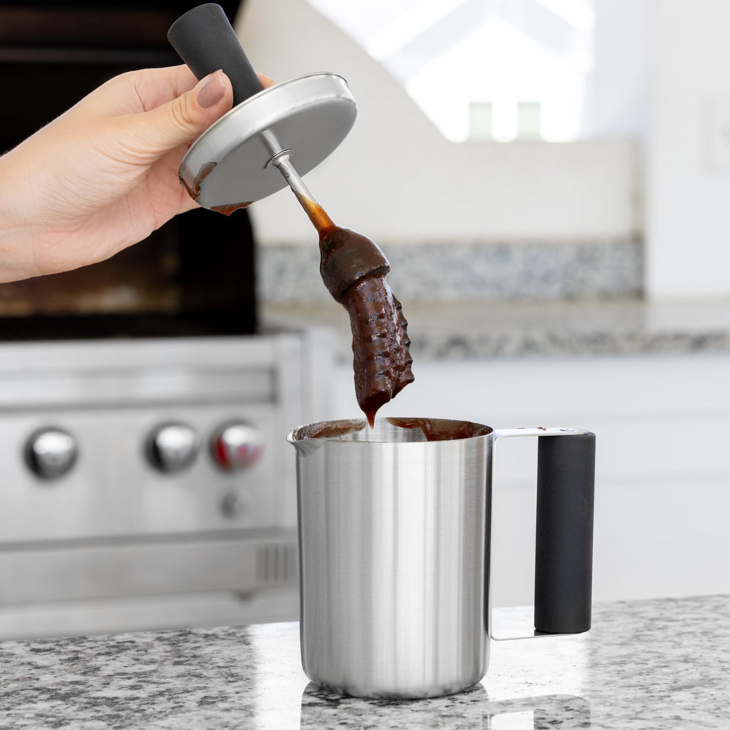 Outset Basting Pot and Sauce Mop, Stainless Steel Sauce Mop and Cup - CookCave