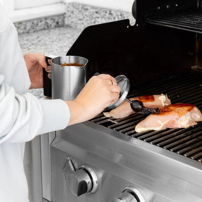 Outset Basting Pot and Sauce Mop, Stainless Steel Sauce Mop and Cup - CookCave