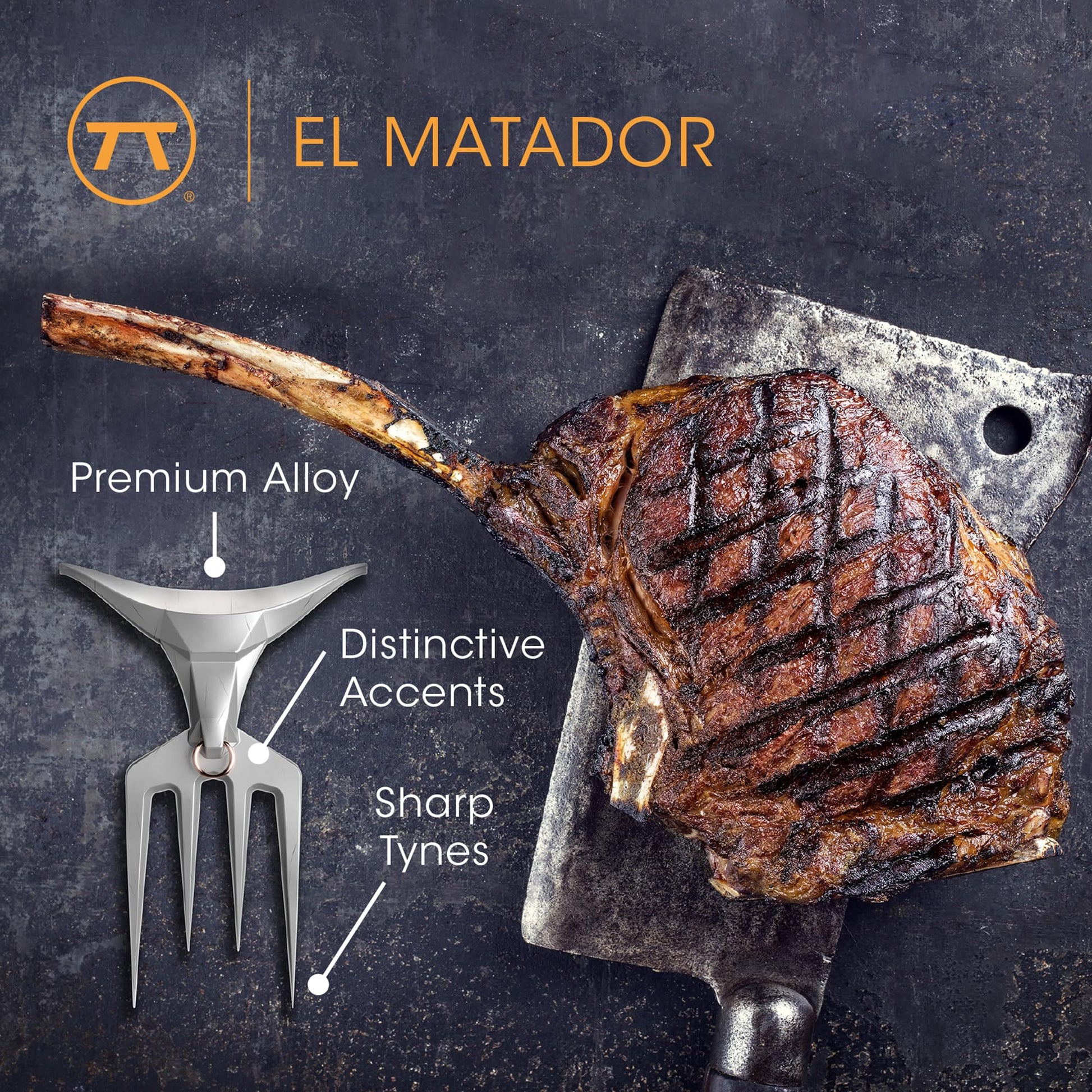 Outset El Matador Meat Fork For Slicing, Carving, and Serving - CookCave
