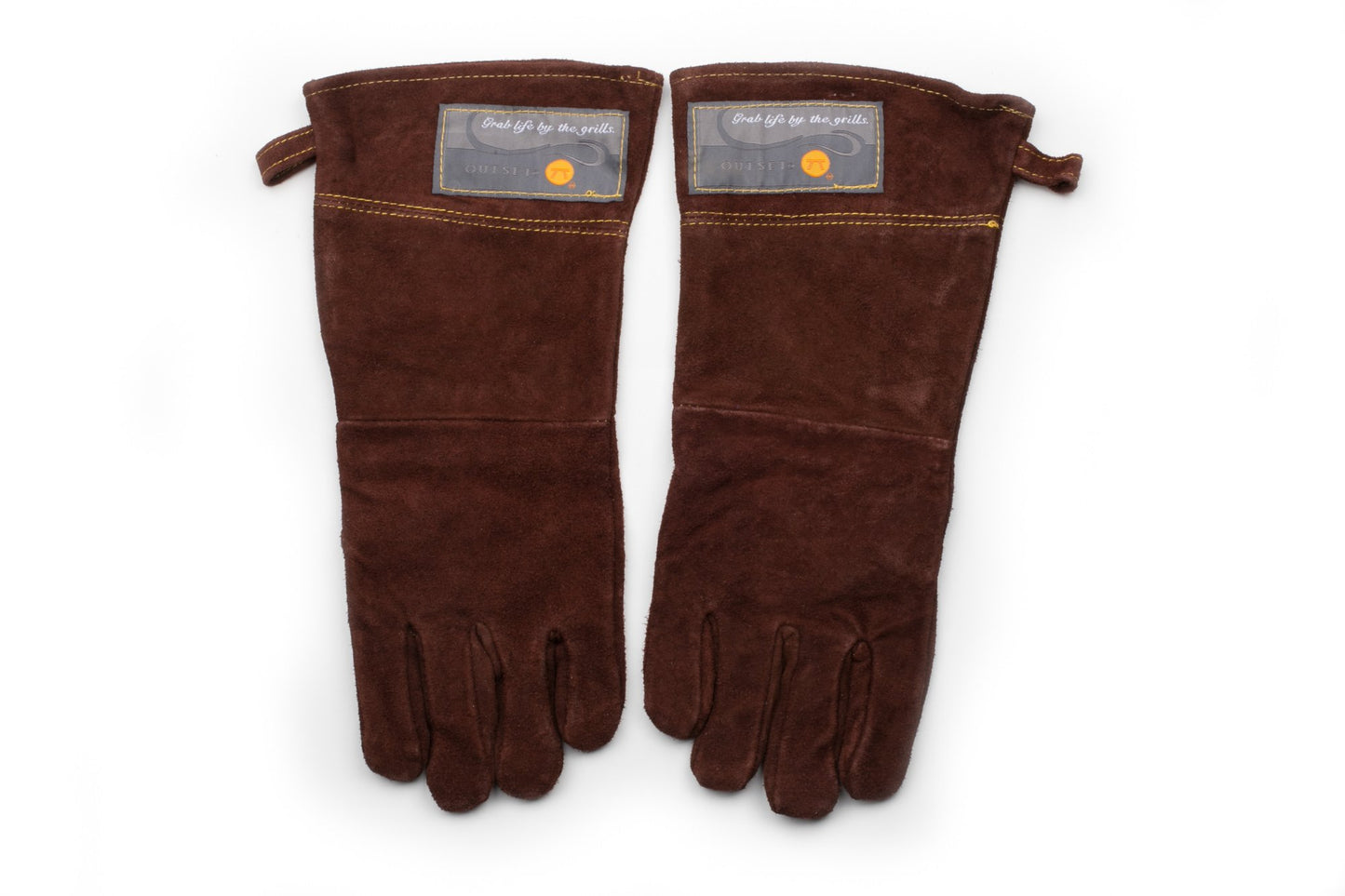 Outset Leather Grill Gloves, Set of 2 Brown Leather BBQ Gloves - CookCave