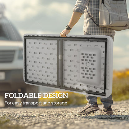 Outsunny Folding Fish Cleaning Table with Sink, Portable Camping Sink Station with Faucet, Drainage Hose, Sprayer and Grid Rack, Outdoor Fillet Table for Picnic Beach Patio, Gray - CookCave