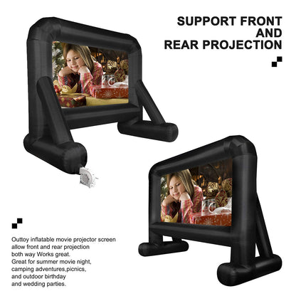 OUTTOY Inflatable/Blow Up Projection Screen with Quiet Fan and Storage Bag, Easy Set up, Mega for Outdoor, Backyard Movie Night, Theme Parties, Celebrations-16FT - CookCave
