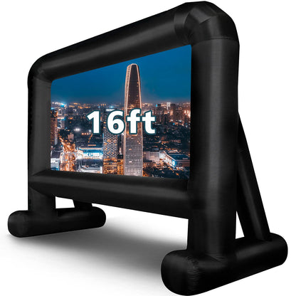 OUTTOY Inflatable/Blow Up Projection Screen with Quiet Fan and Storage Bag, Easy Set up, Mega for Outdoor, Backyard Movie Night, Theme Parties, Celebrations-16FT - CookCave