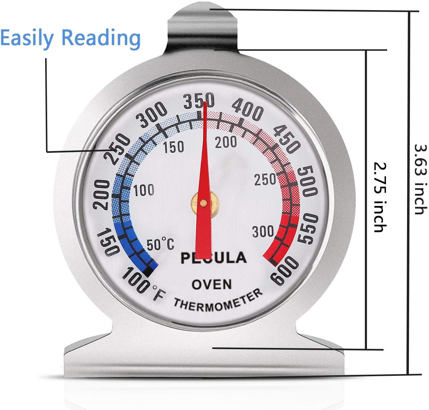 Oven Thermometer 50-300°C/100-600°F, Oven Grill Fry Chef Smoker Analog Thermometer Instant Read Stainless Steel Kitchen Cooking Thermometer - CookCave