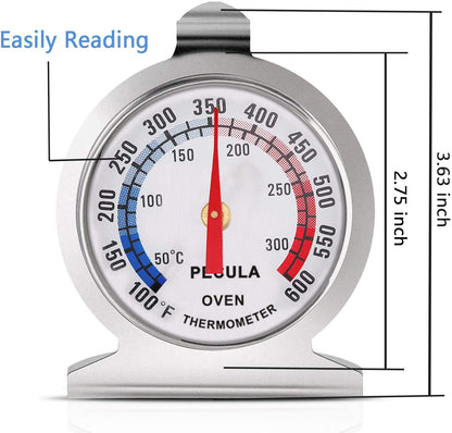 Oven Thermometer 50-300°C/100-600°F, Oven Grill Fry Chef Smoker Analog Thermometer Instant Read Stainless Steel Kitchen Cooking Thermometer - CookCave