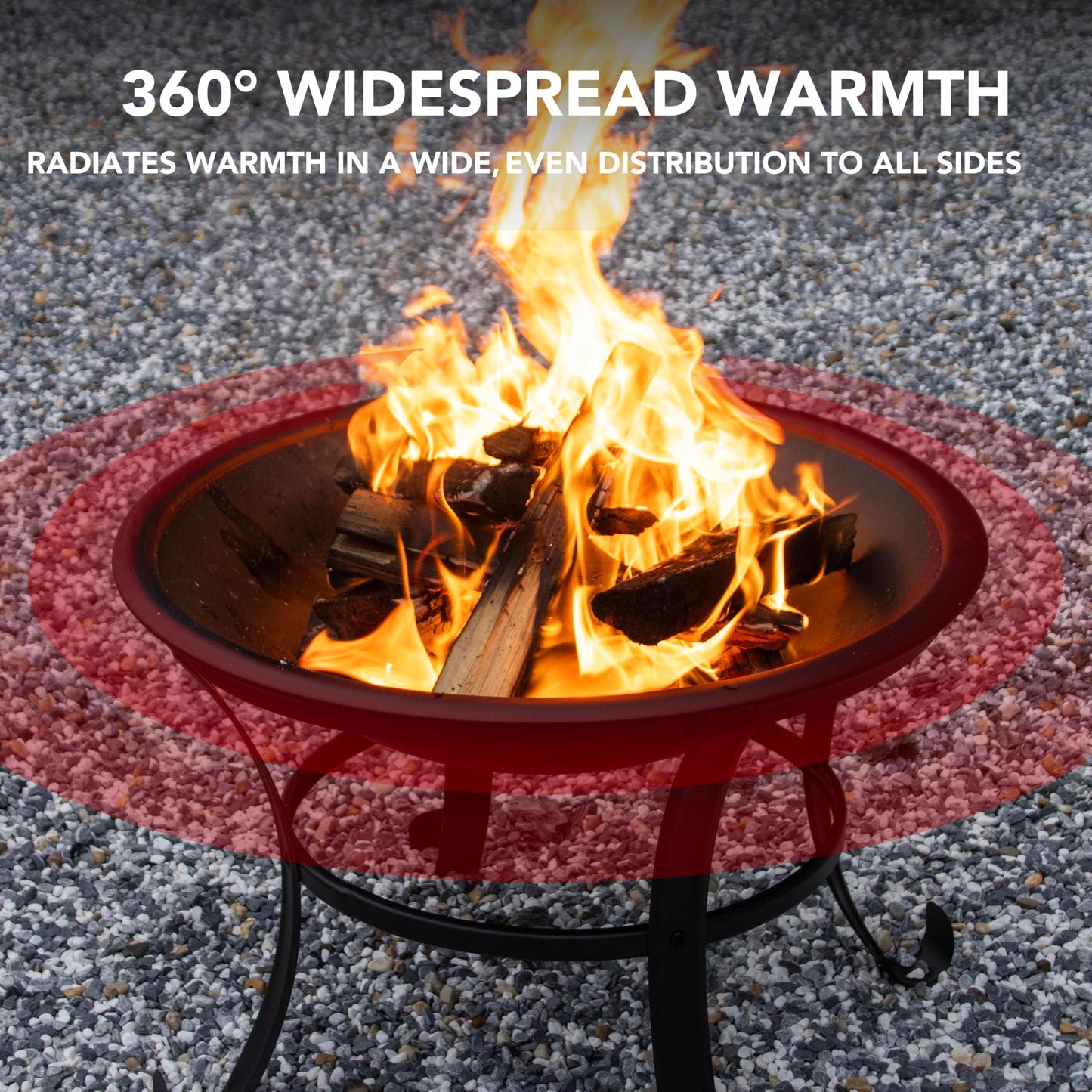 Panovue 22 in Firepit for Outside Outdoor Small Fire Pit,Durable Firepit with Mesh Lid,Log Grate,and Fire Poker,Fire Pit for Outside Backyard.Deck.Camping and Picnic - CookCave