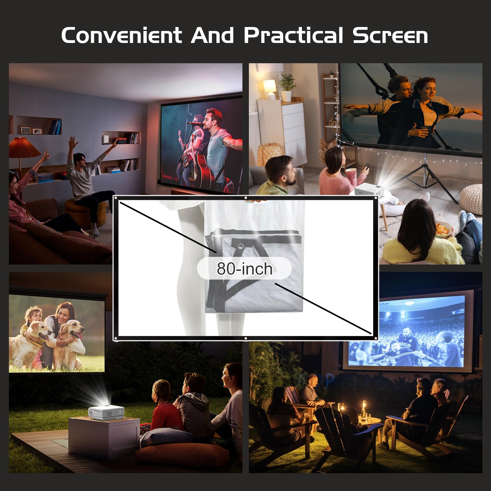 PANSEBA Projector with Two-way Bluetooth, Mini Projector with Projector Screen, Full HD 1080P Portable Video Projector, Home Movie Projector Compatible with HDMI/USB/Smartphone - CookCave