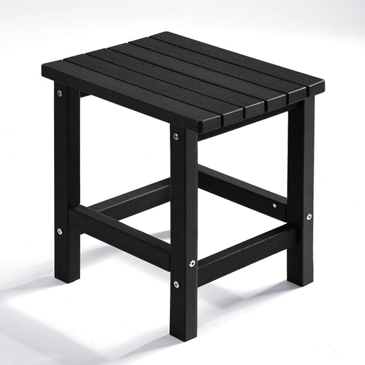 PASAMIC Adirondack Square Side Table, HDPE Outdoor Side Tables, Weather Resistant End Table for Patio, Backyard, Pool, Indoor Companion, Beach, Easy Maintenance (Black) - CookCave