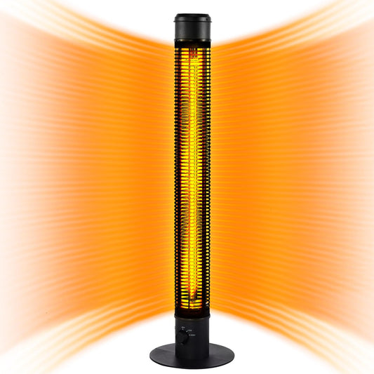 Patio Heaters for Outdoor Use, 45" 1500W Outdoor Electric Heaters, Large Standing Infrared Outdoor Heaters for Patio, Carbon Fiber Radiant Heater for Yard, Garage, Home - CookCave