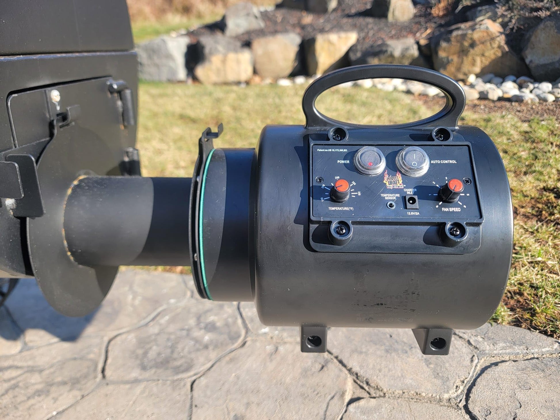 Perfect Draft BBQ Blower 4.0 for Offset Smoker Grill - Designed in Texas, Patented in the USA - Battery Powered BBQ Fan for Outdoor Barbecue - CookCave