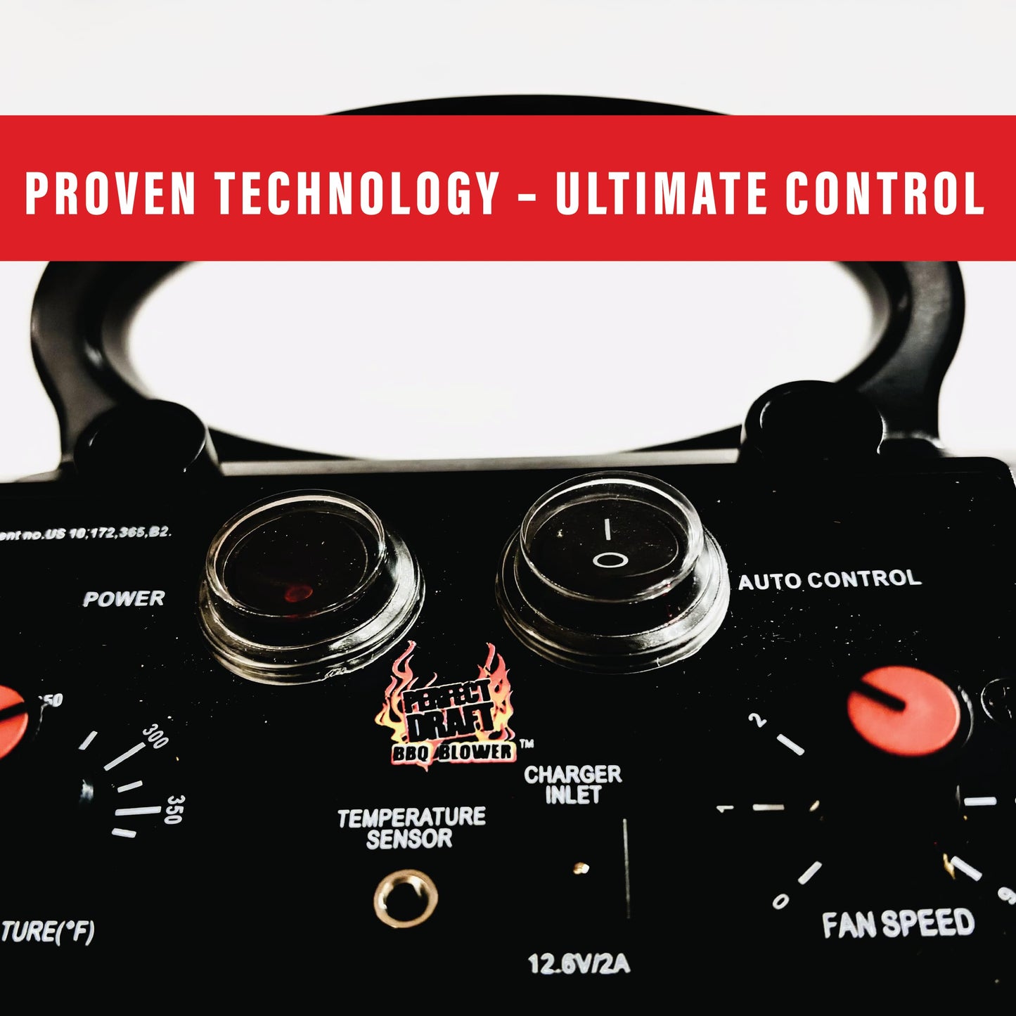 Perfect Draft BBQ Blower 4.0 for Offset Smoker Grill - Designed in Texas, Patented in the USA - Battery Powered BBQ Fan for Outdoor Barbecue - CookCave