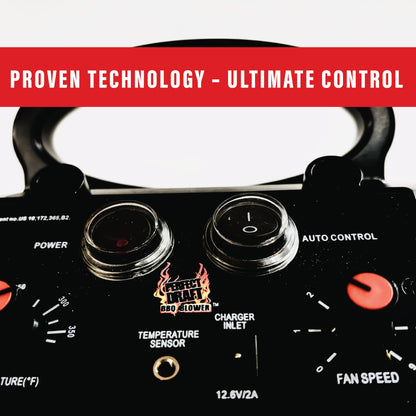 Perfect Draft BBQ Blower 4.0 for Offset Smoker Grill - Designed in Texas, Patented in the USA - Battery Powered BBQ Fan for Outdoor Barbecue - CookCave