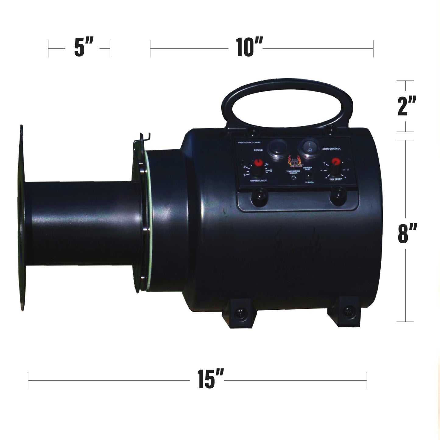 Perfect Draft BBQ Blower 4.0 for Offset Smoker Grill - Designed in Texas, Patented in the USA - Battery Powered BBQ Fan for Outdoor Barbecue - CookCave