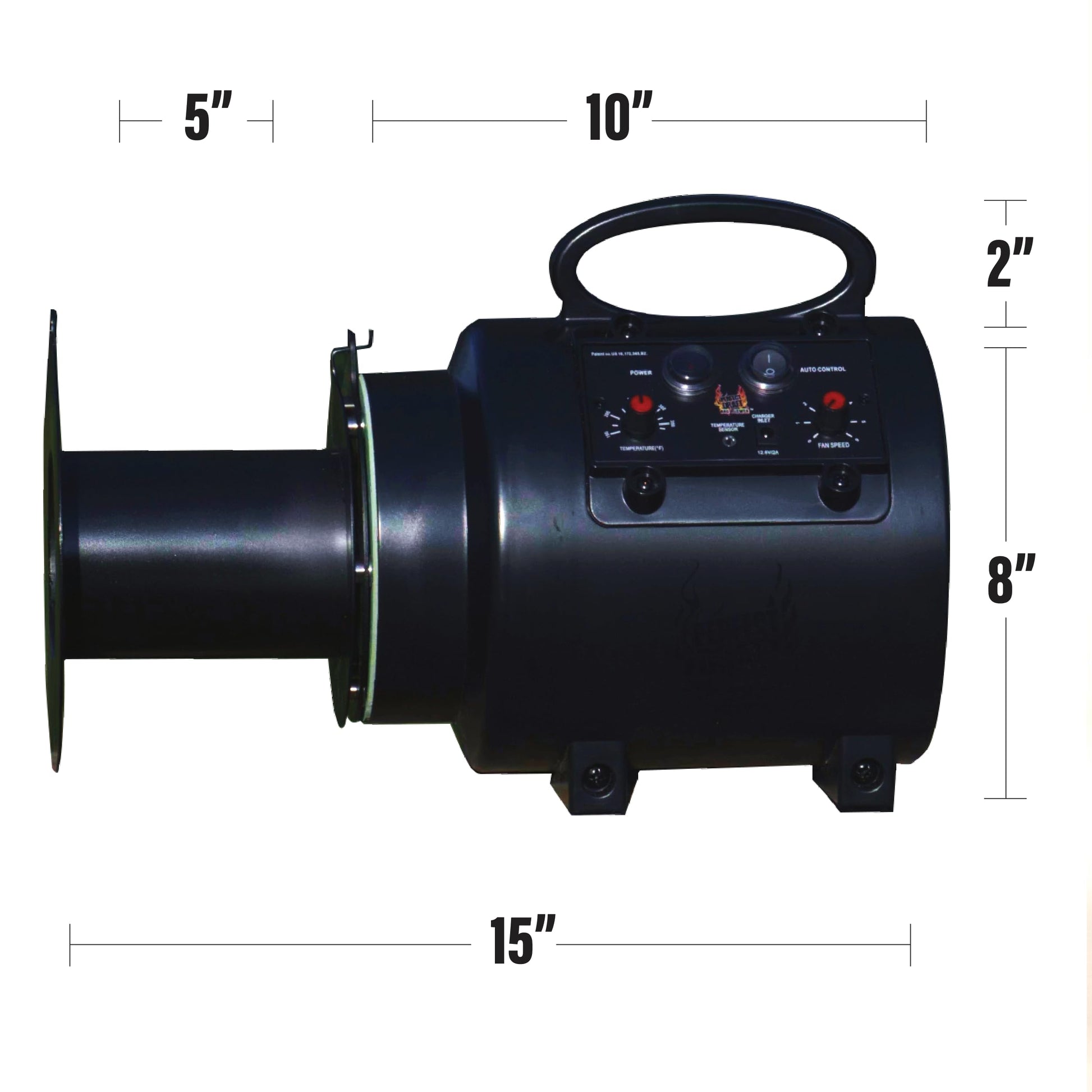 Perfect Draft BBQ Blower 4.0 for Offset Smoker Grill - Designed in Texas, Patented in the USA - Battery Powered BBQ Fan for Outdoor Barbecue - CookCave