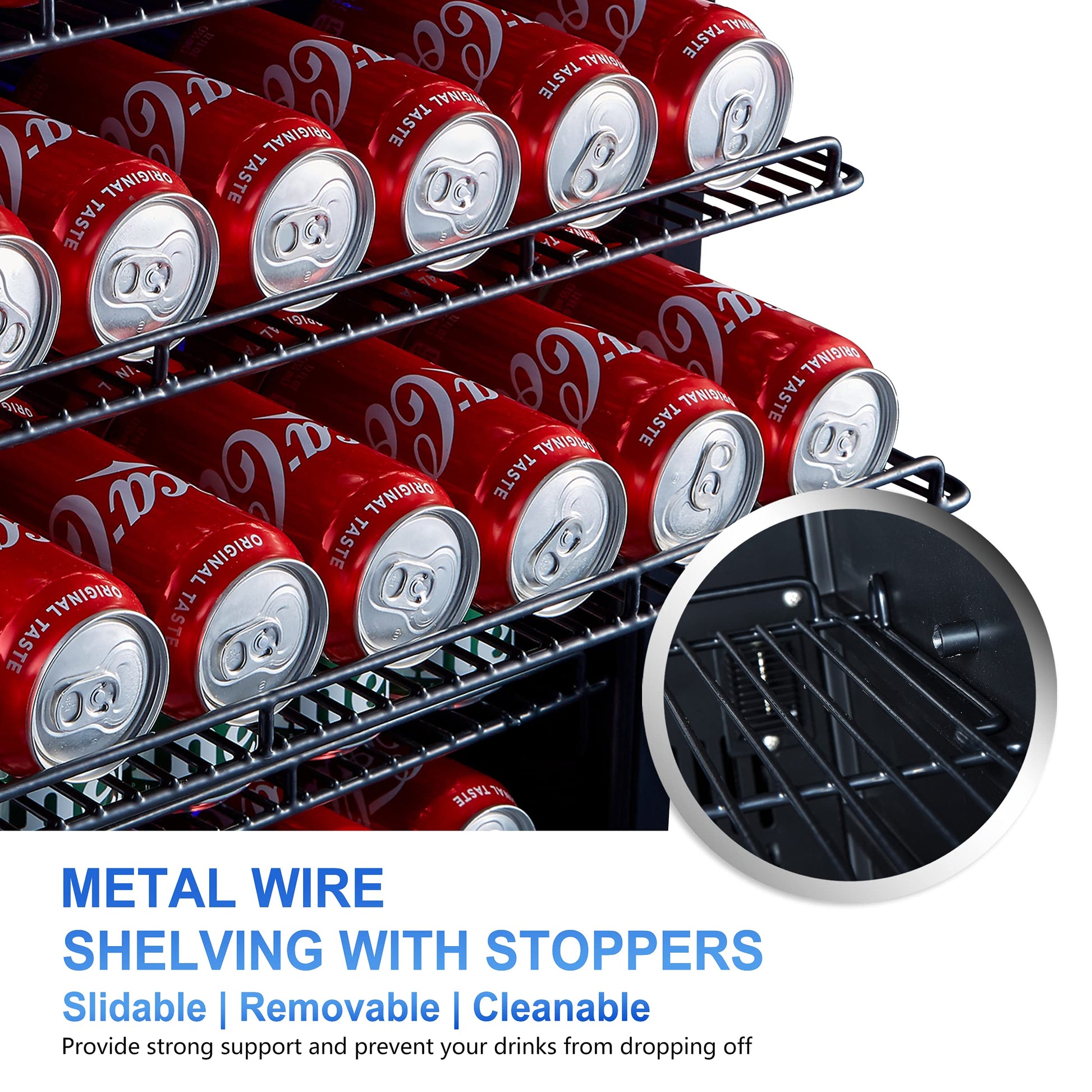 Phiestina 24 inch Indoor/Outdoor Beverage Refrigerator 175 Cans Built-in/Freestanding Beverage Fridge Cooler Lockable Stainless Steel Door Auto Defrost Quiet For Home/Commercial,6 Removable Shelves - CookCave