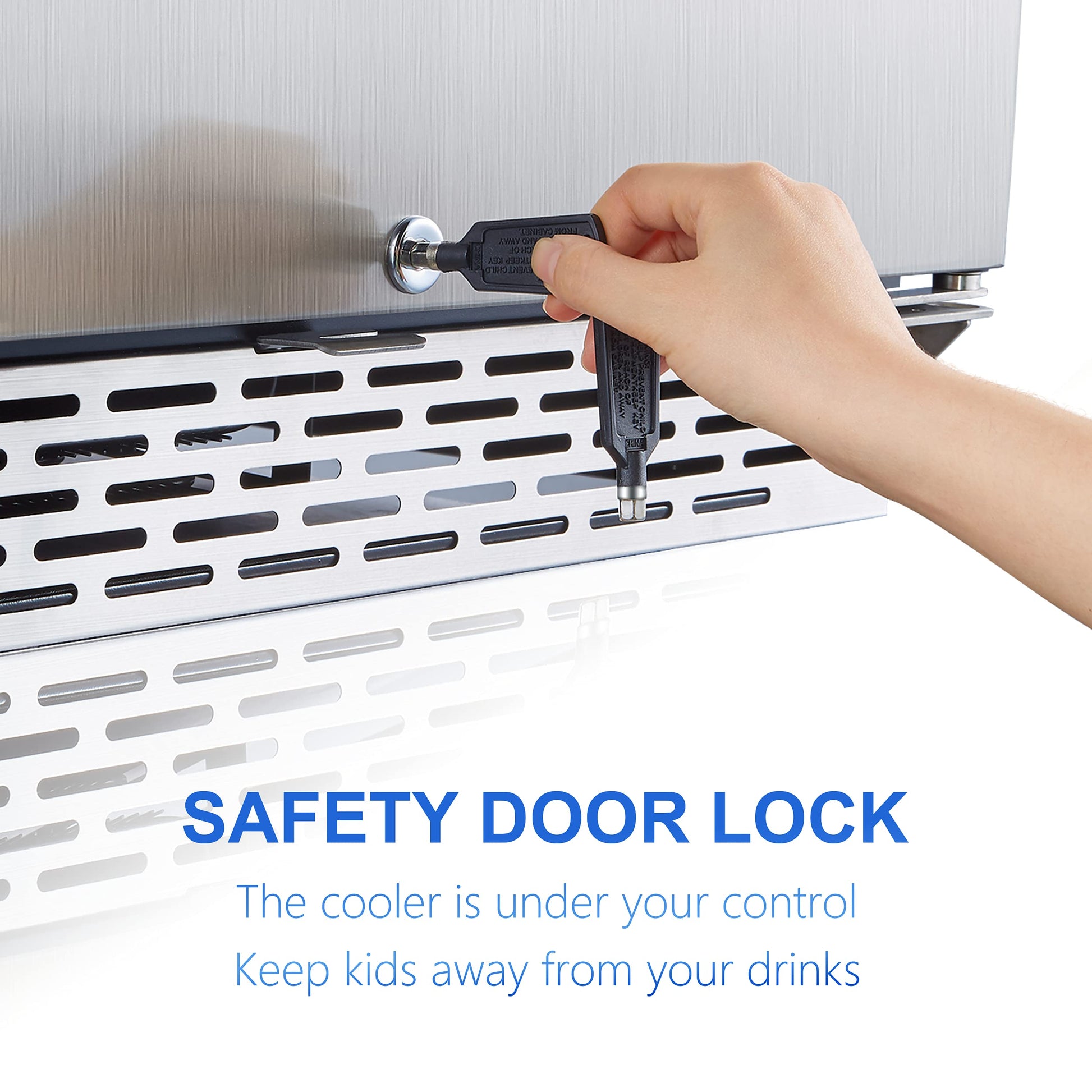 Phiestina 24 inch Indoor/Outdoor Beverage Refrigerator 175 Cans Built-in/Freestanding Beverage Fridge Cooler Lockable Stainless Steel Door Auto Defrost Quiet For Home/Commercial,6 Removable Shelves - CookCave