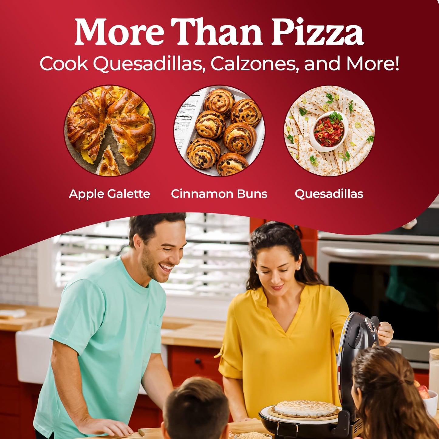 PIEZANO Crispy Crust Pizza Oven by Granitestone - Electric Indoor Portable, 12 Inch Countertop Pizza Maker, Heats up to 800F for Stone Baked Pizza at Home - Cream - CookCave