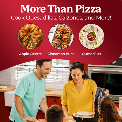 PIEZANO Crispy Crust Pizza Oven by Granitestone - Electric Indoor Portable, 12 Inch Countertop Pizza Maker, Heats up to 800F for Stone Baked Pizza at Home - Cream - CookCave