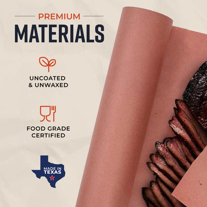Pink Butcher Paper Roll 18"x175' (2100 Inch) - Food-Grade Peach Butcher Paper for Smoker, BBQ, Grilling, Smoking Meat - USA Made - Unbleached, Uncoated and Unwaxed - CookCave