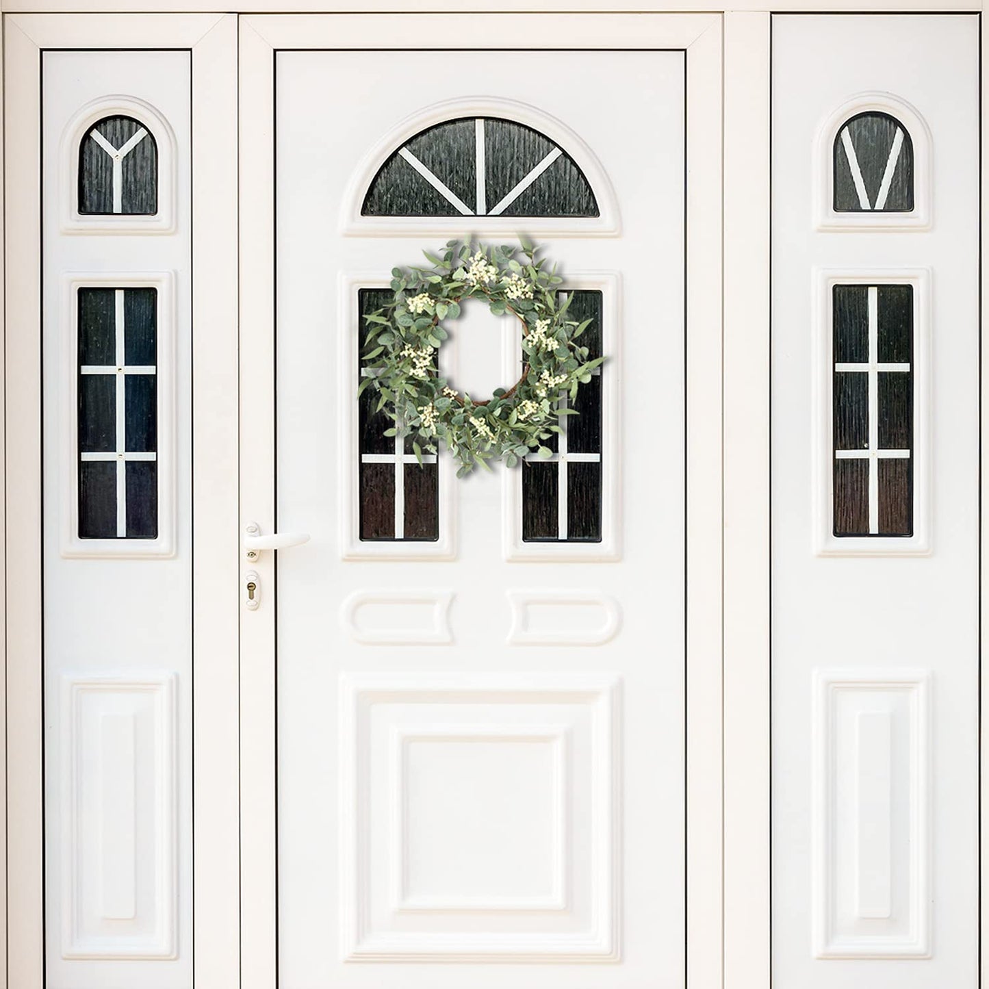 Pinkpum 20'' Eucalyptus Wreath for Front Door, Porch, Window - Green Decor for Home, Farmhouse - Spring, Summer, Fall, All Seasons - CookCave