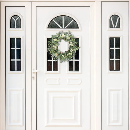 Pinkpum 20'' Eucalyptus Wreath for Front Door, Porch, Window - Green Decor for Home, Farmhouse - Spring, Summer, Fall, All Seasons - CookCave