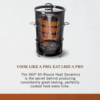 Pit Barrel Cooker Junior Package - 14 Inch Drum Smoker | Porcelain Coated Steel Drum BBQ Grill - CookCave