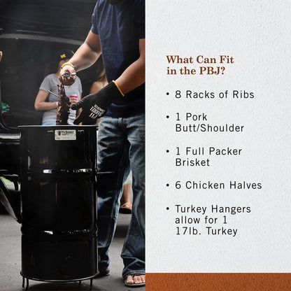 Pit Barrel Cooker Junior Package - 14 Inch Drum Smoker | Porcelain Coated Steel Drum BBQ Grill - CookCave